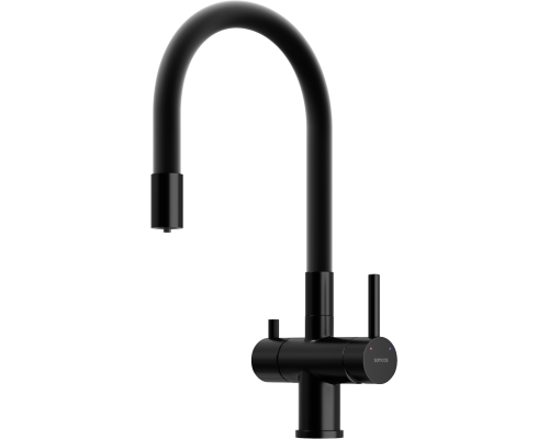 Смеситель для кухни Sancos Lucia SC4004MB с гибким изливом, матовый черный