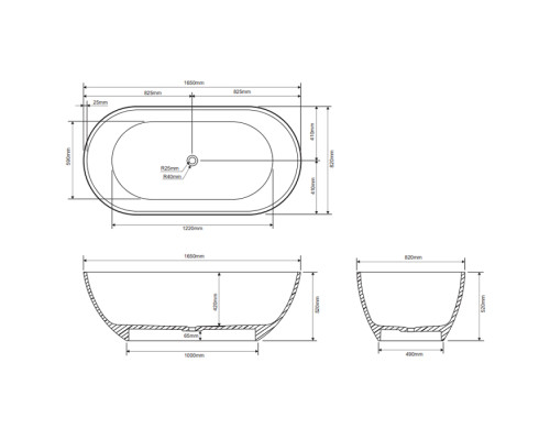 Dea Design Shadow Ванна 165x82x52см., отдельностоящая, Glasstech, прозрачная смола, цвет: Brown Copper R9. DD8619 1650 R9