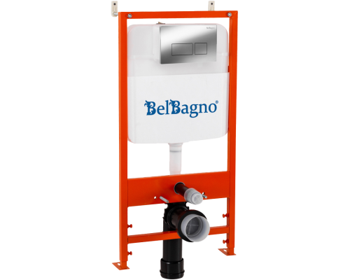 Комплект BelBagno BB026/BB041CR с кнопкой смыва хром глянцевый
