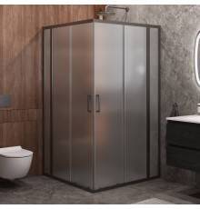 Душевой уголок Cezares Molveno A 22 90+20 P GM, 110х110 см, профиль оружейная сталь, стекло рифленое