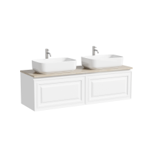 Тумба с раковиной Sancos Very 140, bianco, столешница бежевая TT140A2X, раковина CN5043