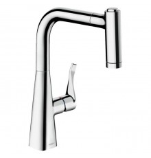 Hansgrohe Metris Смеситель  для кухни на 1 отв, поворотный и выдвижной излив 2jet, цвет: хром. 14834000
