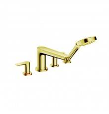 Hansgrohe Talis E Смеситель на борт ванны, на 4 отв, с ручным душем, излив 196мм, цвет: золото. 71748990