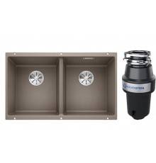 Комплект Мойка Blanco Subline 350/350-U серый беж + Измельчитель KUCHENSTERN Muhle