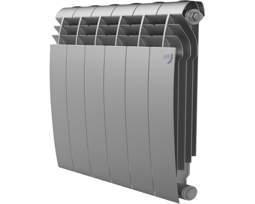 Радиатор биметаллический Royal Thermo BiLiner 500 6 секций, silver satin