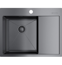 Мойка кухонная Omoikiri Akisame 65-GM-L 4973097 вороненая сталь