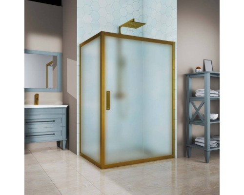 Душевой уголок Kubele DE019 R-MAT-BR 110х100 см, профиль бронза