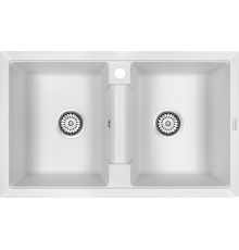 Мойка кухонная Paulmark Tandem 80/2PM238150-WH белая