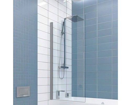 Шторка на ванну Kubele DE020 DE020P601-CLN-MT- 55х150 150х55, профиль матовый хром