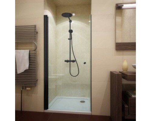 Душевая дверь в нишу Kubele DE020 DE020D601T-CLN-BLM- 60х200 60, профиль черный матовый