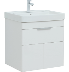 Тумба с раковиной Aquanet Ирис new 60 подвесная, 1 ящик, 2 дверцы