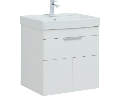 Тумба с раковиной Aquanet Ирис new 60 подвесная, 1 ящик, 2 дверцы