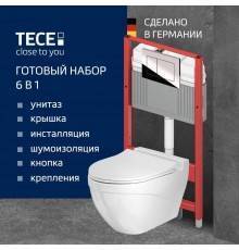 Комплект Унитаз подвесной BOCCHI Taormina Arch 1012-001-0129 белый + Крышка A0336-001 с микролифтом, глянцевая белая + Инсталляция TECE Now 9400412 4 в 1 с кнопкой смыва
