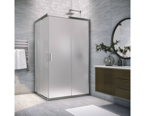 Душевой уголок Vegas Glass ZA-F Tur Novo h1900 110*80 08 10 профиль глянцевый хром, стекло сатин