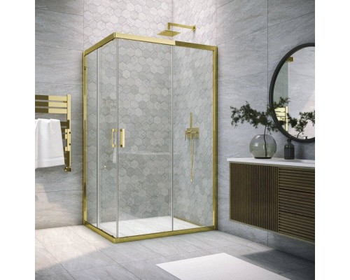 Душевой уголок Vegas Glass ZA-F Tur Novo h1900 120*90 09 01 профиль золото, стекло прозрачное