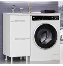Тумба с раковиной Misty Байкал 40 L для стиральной машины, белая