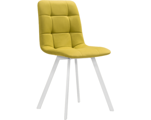 Стул Woodville Чилли горчичный, ножки белые