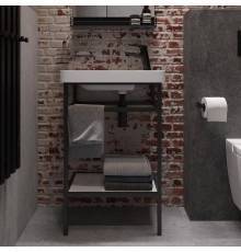 Консоль с раковиной STWORKI Эстфолл 55, черный муар 11054-KL