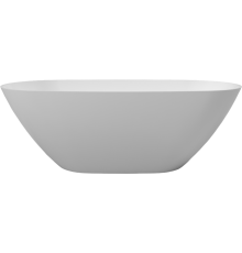 Ванна из искусственного камня WHITECROSS Onyx D 160x75 см, отдельностоящая, овальная, с донным клапаном, белый глянец