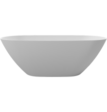 Ванна из искусственного камня WHITECROSS Onyx D 160x75 см, отдельностоящая, овальная, с донным клапаном, белая матовая