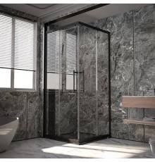 Душевой уголок Veconi Premium Trento PTC-20B 80x80, профиль черный матовый, стекло прозрачное