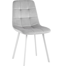 Стул Stool Group Chilly велюр серебристый, ножки белые