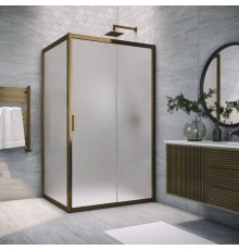 Душевой уголок Vegas Glass ZP+ZPV Tur Novo h1900 100*80 05 10 профиль бронза, стекло сатин