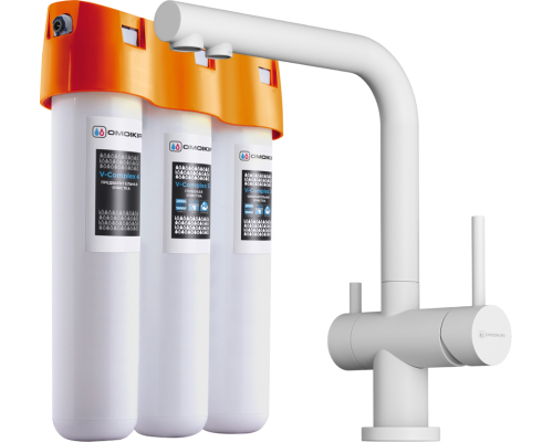 Комплект Смеситель Omoikiri Nagano P-WH белый + Фильтр Pure Drop Lite