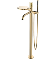 Напольный смеситель для ванны с душем Boheme Stick 129-GG, gold diamond gold (Ненадлежащее качество: значительная вмятина на стойке смесителя)