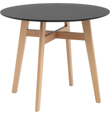 Обеденный стол Stool Group Target Circle 90x90 см, черный, ножки бук