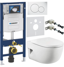 Комплект Унитаз подвесной Roca Meridian 346247000 + Крышка 8012A200B + Инсталляция Geberit Duofix UP 320 111.300.00.5 + Кнопка Sigma 01 115.770.11.5 белая + Крепления 111.815.00.1 к стене + Шумоизоляция 156.050.00.1