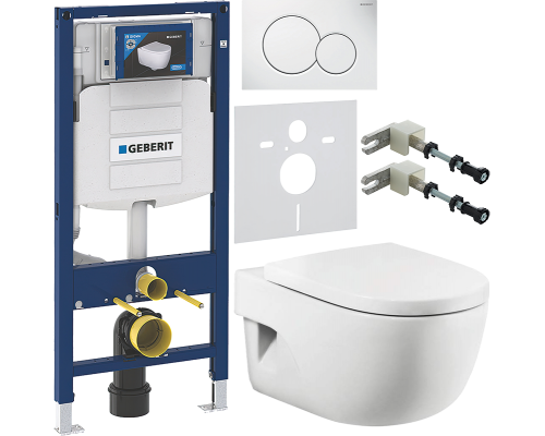 Комплект Унитаз подвесной Roca Meridian 346247000 + Крышка 8012A200B + Инсталляция Geberit Duofix UP 320 111.300.00.5 + Кнопка Sigma 01 115.770.11.5 белая + Крепления 111.815.00.1 к стене + Шумоизоляция 156.050.00.1