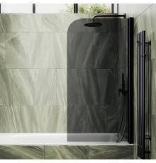 Шторка на ванну Maybahglass MGV-623-6 80x140, профиль черный, стекло графит