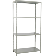 Стеллаж BRABIX MS Plus 185х50-4 с регулируемыми опорами, серый