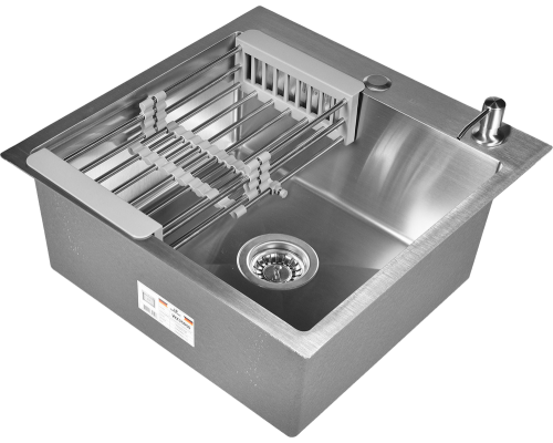 Мойка кухонная Wisent WG 5050 с раздвижным коландером и дозатором