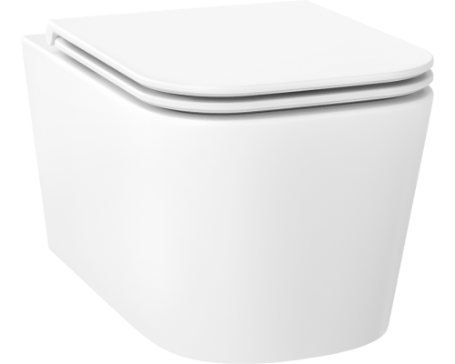 Унитаз подвесной Wellsee Graceful Pro 182601001 безободковый, с микролифтом, глянцевый белый