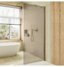 Душевая перегородка Maybahglass MGD-679-3ш 109 см, профиль золото, стекло бронза матовое
