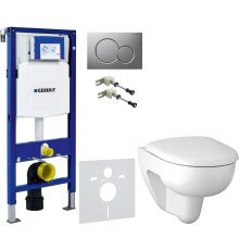 Комплект Унитаз подвесной Geberit Renova 500.801.00.1 с сиденьем и быстросъемной крышкой с микролифтом + Крепления Duofix 111.815.00.1 к стене + Шумоизоляция 156.050.00.1 + Инсталляция UP 320 111.300.00.5 + Кнопка Sigma 01 115.770.JQ.5 лакированная, матов