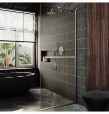Душевая перегородка Maybahglass MGD-727-5у 79 см, профиль хром матовый, стекло бронза