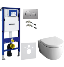Комплект Унитаз подвесной Geberit iCon 204060000 + Крышка 574130000 + Крепления Duofix 111.815.00.1 к стене + Шумоизоляция 156.050.00.1 + Инсталляция UP 320 111.300.00.5 + Кнопка Sigma 20 115.882.JQ.1 хром матовый, хром глянцевый