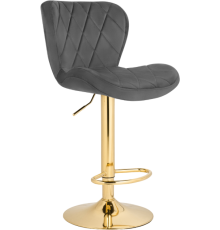 Барный стул Woodville Porch велюр, dark gray, опора golden