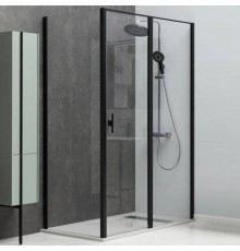 Душевой уголок Allen Brau Priority 160x80, профиль черный браш, стекло прозрачное