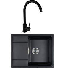 Комплект Мойка кухонная Wisent MW650-26 антрацит + Смеситель W4998-3-26 антрацит