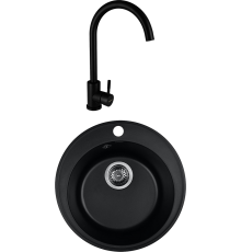 Комплект Мойка кухонная Wisent MWR480-26 антрацит + Смеситель W4998-3-26 антрацит