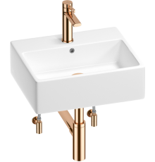 Комплект Wellsee Graceful Pro 201004614 глянцевый белый, розовое золото, 5 в 1