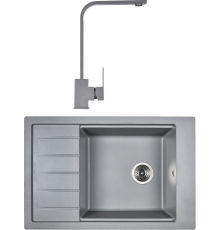 Комплект Мойка кухонная Wisent MWP780-29 грэй + Смеситель WP49-098-6-29 грэй