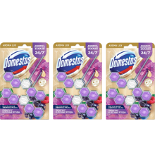Набор Domestos Power 5 туалетный блок для унитаза, сказочный аромат гибискус и лесные ягоды дуо 2х50 г, 3 шт.