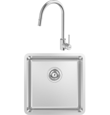 Комплект Мойка кухонная Kantera Lucia LUR120 diamond + Смеситель Cignus KTR037-BR