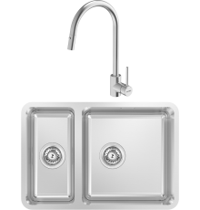 Комплект Мойка кухонная Kantera Zeffiro ZFR180R diamond + Смеситель Cignus KTR037-BR