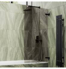 Шторка на ванну Maybahglass MGV-646-6 40 см, профиль черный, стекло бронза